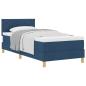 Preview: Boxspringbett mit Kissen mit Kopfteil Blau 90 x 200 cm Stoff