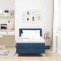 Preview: Boxspringbett mit Kissen mit Kopfteil Blau 90 x 200 cm Stoff