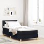 Preview: Boxspringbett mit Matratze Schwarz 100x200 cm Stoff