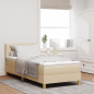 Preview: Boxspringbett mit Matratze Creme 100x200 cm Stoff