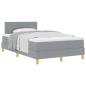 Preview: Boxspringbett mit Matratze Hellgrau 120x190 cm Stoff