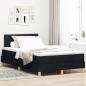 Preview: ARDEBO.de - Boxspringbett mit Matratze Schwarz 120x200 cm Stoff