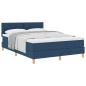 Preview: Boxspringbett mit Matratze Blau 140x190 cm Stoff