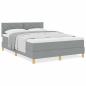 Preview: Boxspringbett mit Matratze Hellgrau 140x200 cm Stoff