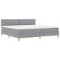 Preview: Boxspringbett mit Matratze Hellgrau 200x200 cm Stoff