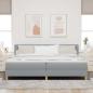 Preview: Boxspringbett mit Matratze Hellgrau 200x200 cm Stoff