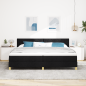 Preview: Boxspringbett mit Matratze Schwarz 200x200 cm Stoff