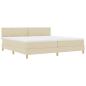Preview: Boxspringbett mit Matratze Creme 200x200 cm Stoff