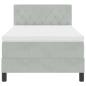 Preview: Boxspringbett mit Matratze Hellgrau Einzelvelours