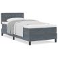 Preview: Boxspringbett mit Matratze Dunkelgrau Einzelvelours