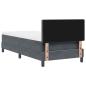Preview: Boxspringbett mit Matratze Dunkelgrau Einzelvelours