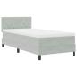 Preview: Boxspringbett mit Matratze Hellgrau 100x200 cm Samt