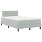 Preview: Boxspringbett mit Matratze Hellgrau 120 x 200 cm Samt