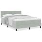 Preview: Boxspringbett mit Matratze Hellgrau 140x190 cm Samt