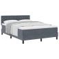 Preview: Boxspringbett mit Matratze Grau 140x190 cm Samt