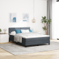 Preview: Boxspringbett mit Matratze Dunkelgrau 140x200 cm Samt
