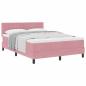 Preview: Boxspringbett mit Matratze Rosa 160x200 cm Samt