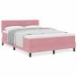 Preview: Boxspringbett mit Matratze Rosa 160x200 cm Samt