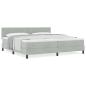Preview: Boxspringbett mit Matratze Hellgrau 200x200 cm Samt
