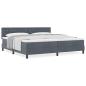 Preview: Boxspringbett mit Matratze Dunkelgrau 200x200 cm Samt