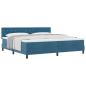 Preview: Boxspringbett mit Matratze Dunkelblau 200x200 cm Samt