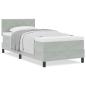 Preview: Boxspringbett mit Matratze Hellgrau Einzel Velvet