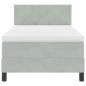 Preview: Boxspringbett mit Kopfteil Hellgrau 90 x 190 cm Samt