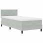 Preview: Boxspringbett mit Kopfteil Hellgrau 90 x 190 cm Samt