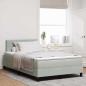 Preview: ARDEBO.de - Boxspringbett mit Matratze Hellgrau 120x200 cm Samt