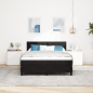 Preview: Boxspringbett mit Matratze in Schwarz, 140x190 cm Samt