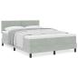 Preview: Boxspringbett mit Matratze Hellgrau 140x200 cm Samt