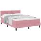Preview: Boxspringbett mit Matratze Rosa 160x200 cm Samt