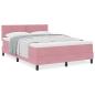 Preview: Boxspringbett mit Matratze Rosa 160x200 cm Samt