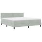 Preview: Boxspringbett mit Matratze Hellgrau Super King Samt