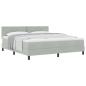 Preview: Boxspringbett mit Matratze Hellgrau Super King Samt