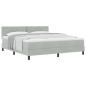 Preview: Boxspringbett mit Matratze Hellgrau Super King Samt