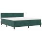 Preview: Boxspringbett mit Matratze Dunkelgrün Super King Samt
