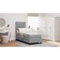 Preview: Boxspringbett mit Matratze Hellgrau 80x200 cm Stoff