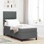 Preview: ARDEBO.de - Boxspringbett mit Matratze Dunkelgrau 80x200 cm Stoff