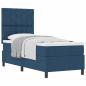 Preview: Boxspringbett mit Matratze in Blau 80x200 cm aus Stoff