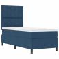 Preview: Boxspringbett mit Matratze in Blau 80x200 cm aus Stoff