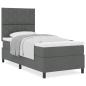 Preview: Boxspringbett mit Matratze Dunkelgrau Einzelstoff