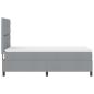 Preview: Hellgraues Boxspringbett mit Matratze 90x200 cm aus Stoff