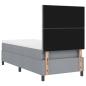 Preview: Hellgraues Boxspringbett mit Matratze 90x200 cm aus Stoff