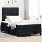 Preview: ARDEBO.de - Boxspringbett mit Matratze Schwarz Kleines Doppelbett Stoff