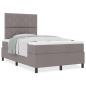 Preview: Boxspringbett mit Matratze Taupe Kleines Doppelbett Stoff