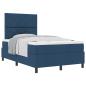 Preview: Boxspringbett mit Matratze Blau Kleindoppelstoff