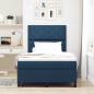 Preview: Boxspringbett mit Matratze Blau Kleindoppelstoff