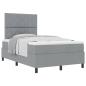 Preview: Boxspringbett mit Matratze Hellgrau 120x200 cm Stoff