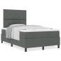 Preview: Boxspringbett mit Matratze Dunkelgrau 120x200 cm Stoff